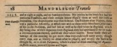 Mandelslo's Travels into the Indies, 1662, Seite 18.