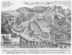 Abbildung des sehr heise warmbads von Kaiser Karolo quarto No 1509 erfunden wie es anitzo No 1652 mit absonderlichen Badstüblein erbauet.