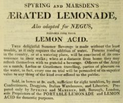 Aerated Lemonade - Repository of Arts, Literature, &c. &c., 1. Juli 1813.