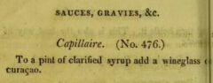 Anonymus: Apicius redivivus. London, 1817. No. 476, Capillaire.