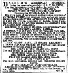 Barnum's American Museum. The Brooklyn Daily Eagle, 18. Juli 1860, Seite 3.