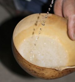 Die „Perlen“ bei der Destillation von Mezcal.
