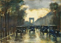 Leo Lesser Uri: Champs-Élysées mit Arc de Triomphe, 1928.