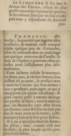 Nicolas de Bonnefons: Le iardenier françois. 1654. Seite 286-287.