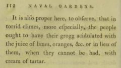 Charles Fletcher: A maritime state considered, as to the health of seamen. Dublin, 1786, Seite 112.