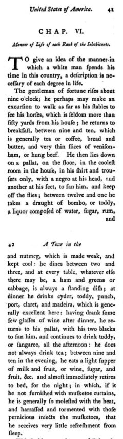John Ferdinand Smyth: A tour in the United States of America. Lonon, 1784, Seite 41-42.