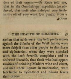 Donald Monro: Observations on the means of preserving the health of soldiers. Vol. I. 1780, Seite 50-51.