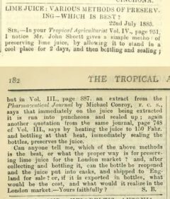 The Tropical Agriculturist. Vol. 5. 1885-1886, Seite 181-182.