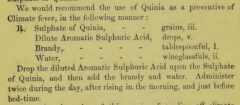 Joseph Jones: Quinine as a prophylactic against malarial fever. 1867, Seite 10.