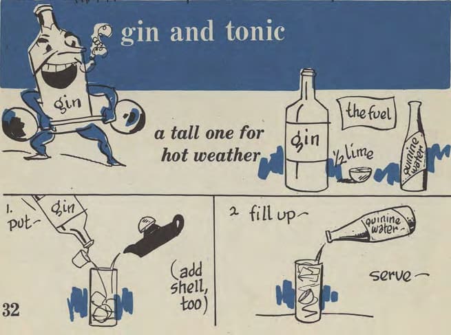 Robert H. Loeb, Jr.: Nip Ahoy. 1954, Seite 32. Gin and Tonic.