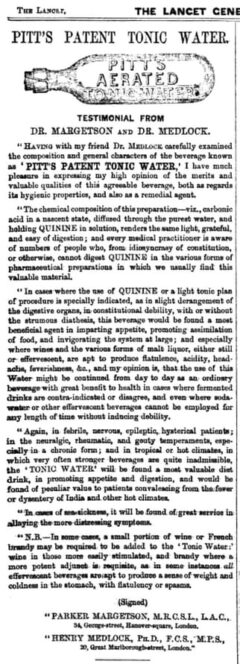The Lancet Central Advertiser. 22. Juni 1861, nach Seite 626.