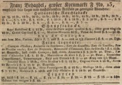 Intelligenz-Blatt der freien Stadt Frankfurt. 30. Oktober 1829.