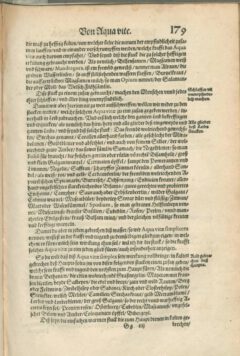 Walther Hermann Ryff: New Vollkommen Distillierbuch. 1597, Seite 179 (rechts).