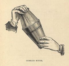 Cobbler Mixer. Charlie Paul: American and other iced drinks. 1887, Seite 69.