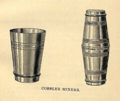 Cobbler Mixer. Charlie Paul: American and other iced drinks. 1902, Seite 15.