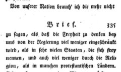 Johann Kaspar Riesbeck: Briefe eines reisenden Franzosen über Deutschland an seinen Bruder zu Paris. Erster Band. 1783 , Seite 334-335.