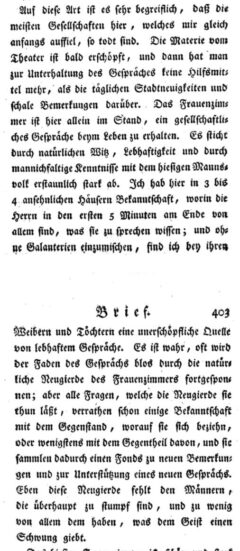 Johann Kaspar Riesbeck: Briefe eines reisenden Franzosen. Erster Band. 1783, Seite 402-403.