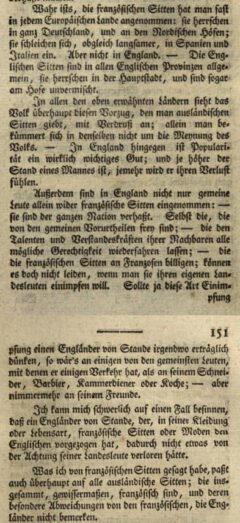 John Moore: Abriß des gesellschaftlichen Lebens und der Sitten in Frankreich, der Schweiz und Deutschland. 1779, Seite 150-151.