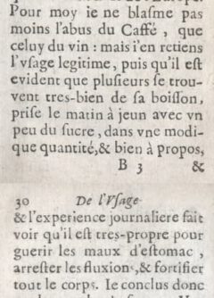 Sylvestre Dufur: De l’usage du caphé, du thé et du chocolate. 1671, Seite 29-30.