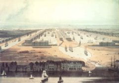 Eine Ansicht der geplanten West India Docks und des City Canal von W. Daniell.