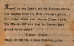 Johann Wolfgang von Goethe: Wilhelm Meisters Lehrjahre. Zweyter Band. 1795, Seite 7.